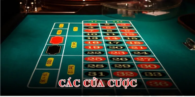 Các cửa cược xuất hiện trên ván cược Roulette 69VN